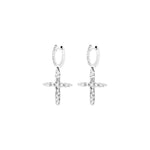 Load image into Gallery viewer, DIAMOND CROSS HANGING EARRING