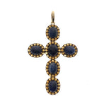 Load image into Gallery viewer, GEM CROSS PENDANT - IOLITE & CITRINE