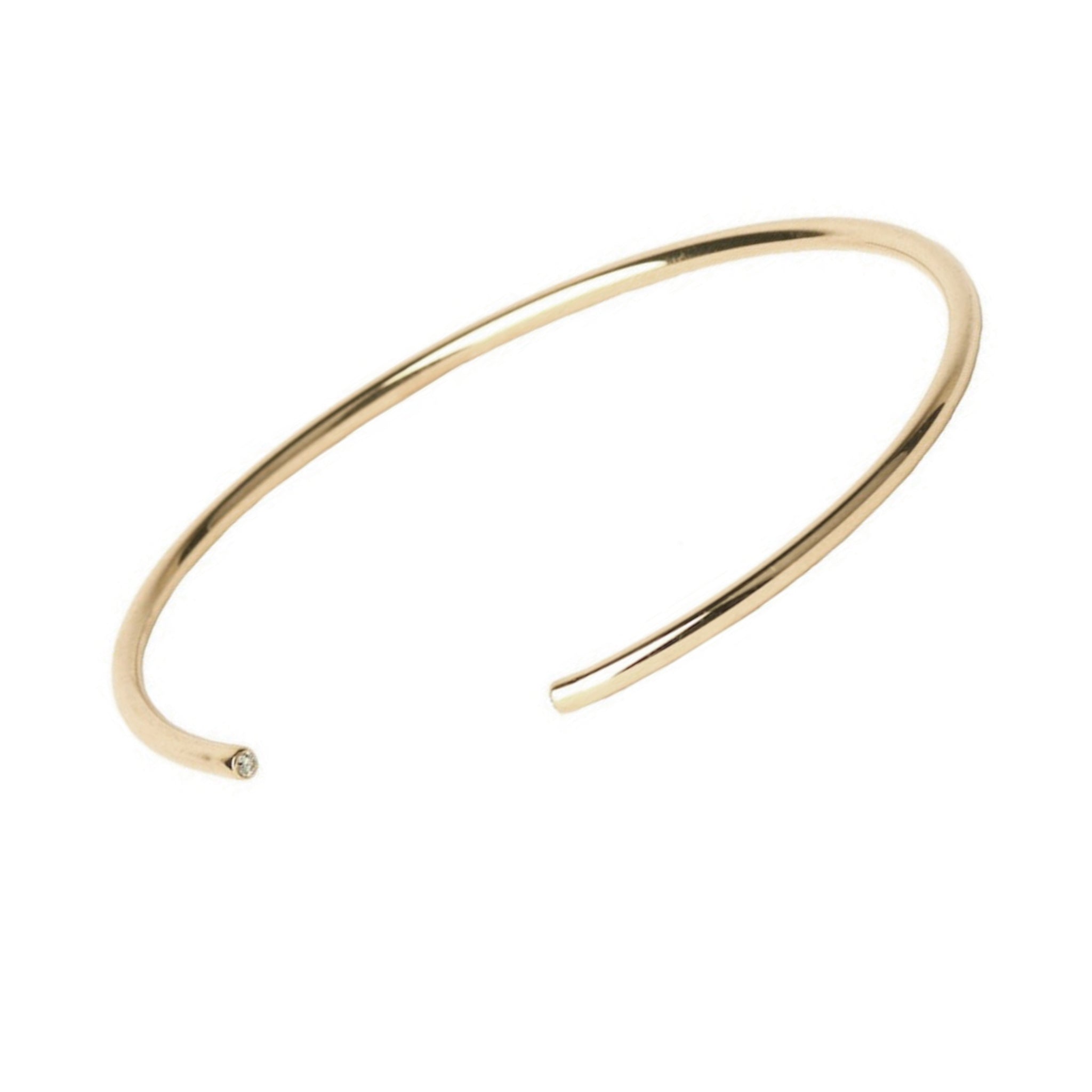 TWO DIAMOND GOLD BANGLE