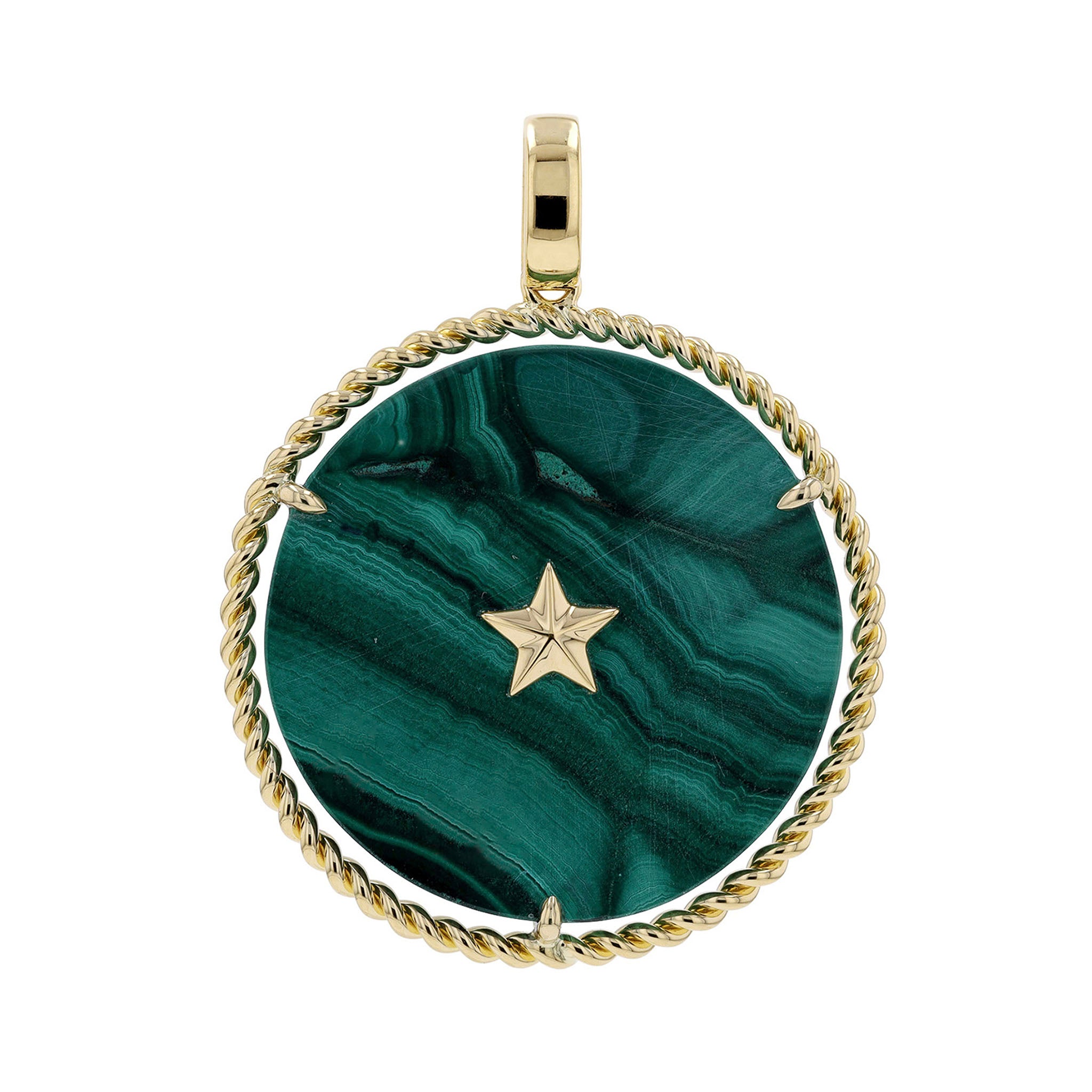 STAR MALACHITE COIN PENDANT