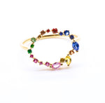 Load image into Gallery viewer, RAINBOW CASCADE ETERNITY CHARM RING
