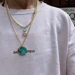 Load image into Gallery viewer, TURQUOISE COIN PENDANT

