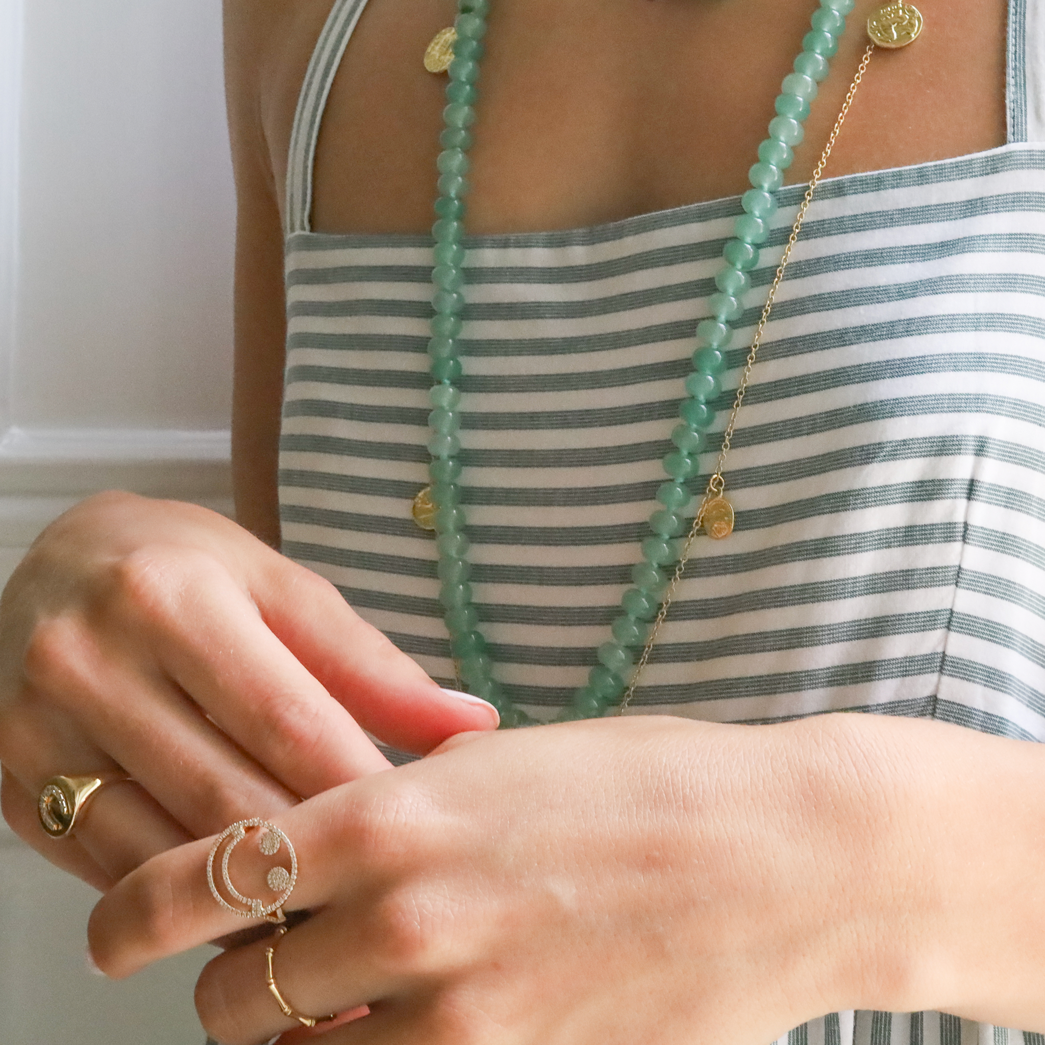 GEM RONDELLE BEADS NECKLACE