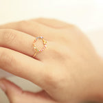 Load image into Gallery viewer, RAINBOW CASCADE ETERNITY CIRCLE CHARM RING
