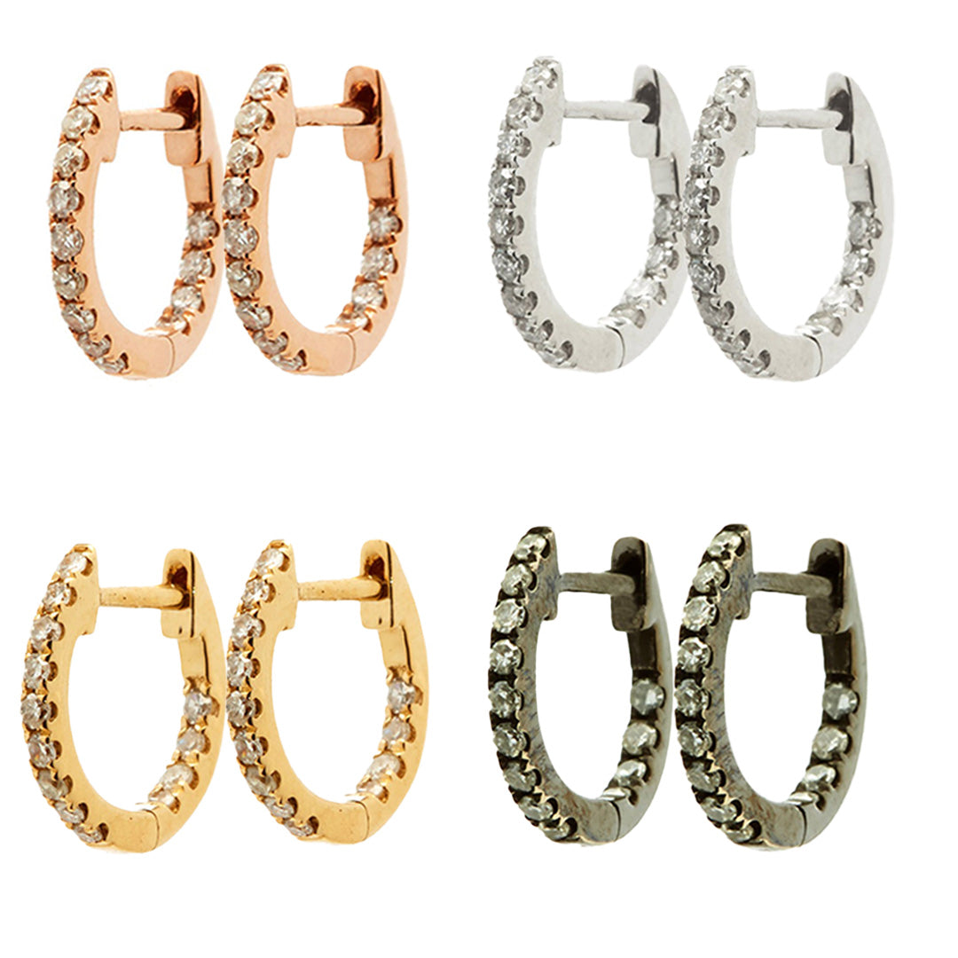 DIAMOND HUGGIE HOOPS