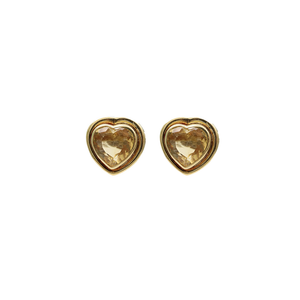 YELLOW TOPAZ HEART EARRINGS