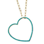 Load image into Gallery viewer, TURQUOISE HEART PENDANT - 40MM
