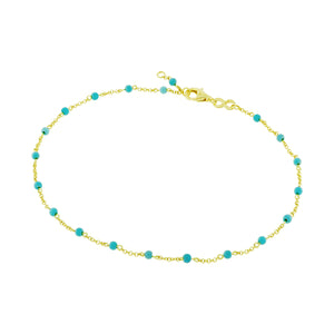 TURQUOISE DOT ANKLET
