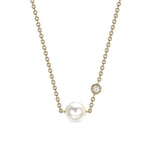 Load image into Gallery viewer, PEARL AND DIAMOND NECKLACE
