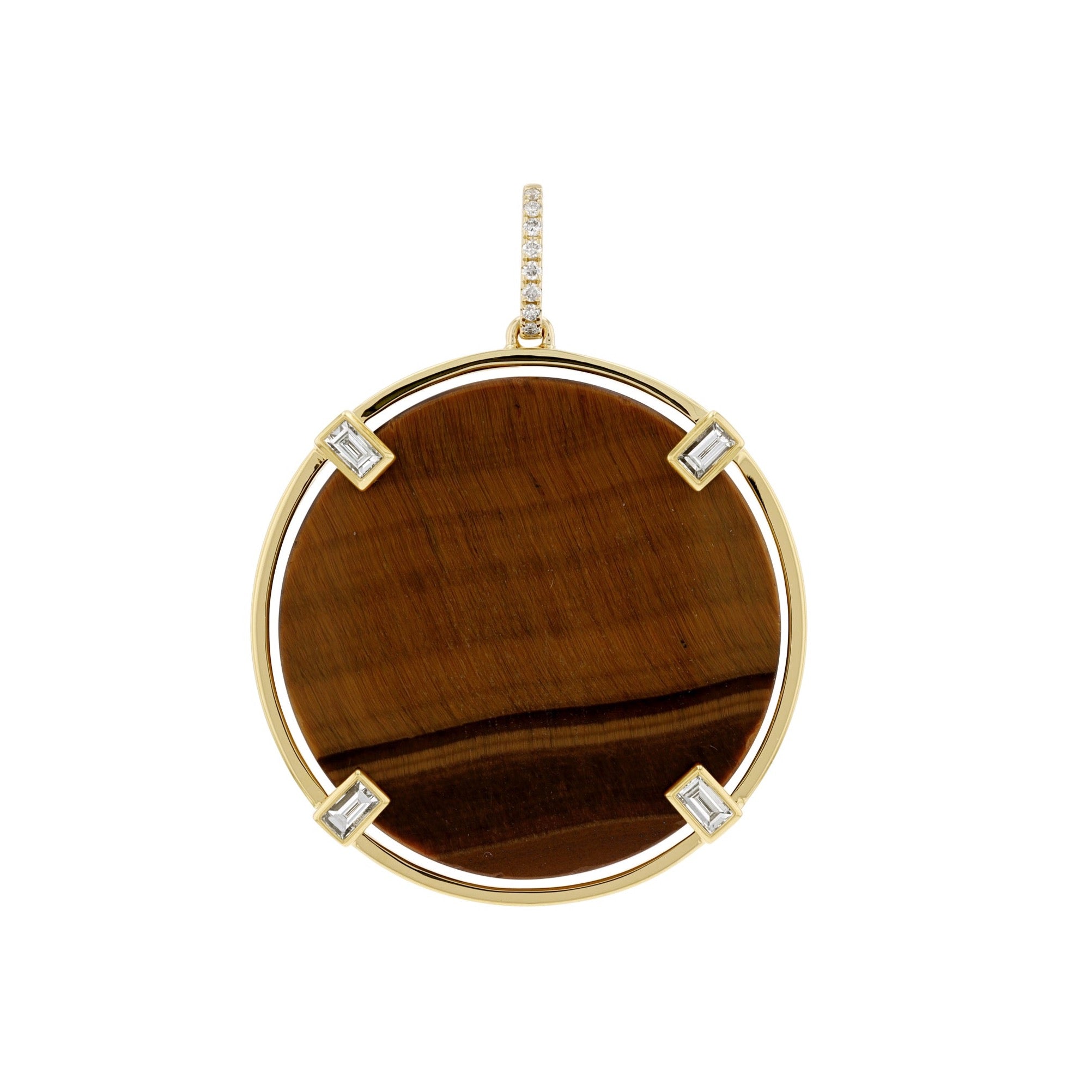 TIGER EYE COIN PENDANT