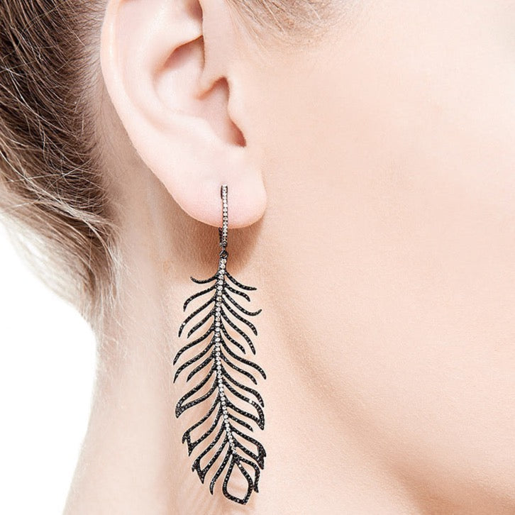 LARGE FEATHER EARRINGS