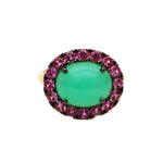 Load image into Gallery viewer, CHRYSOPRASE AND PINK SAPPHIRE GEM RING
