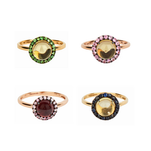 ROUND CABOCHON GEM RINGS