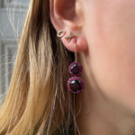 Load image into Gallery viewer, DOUBLE GEM GARNET AND PINK SAPPHIRE EARRINGS
