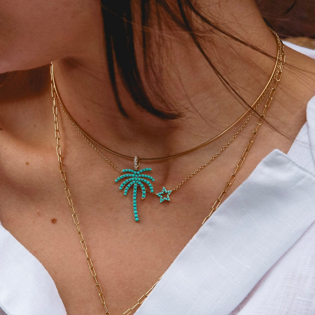 TURQUOISE STAR CHARM NECKLACE