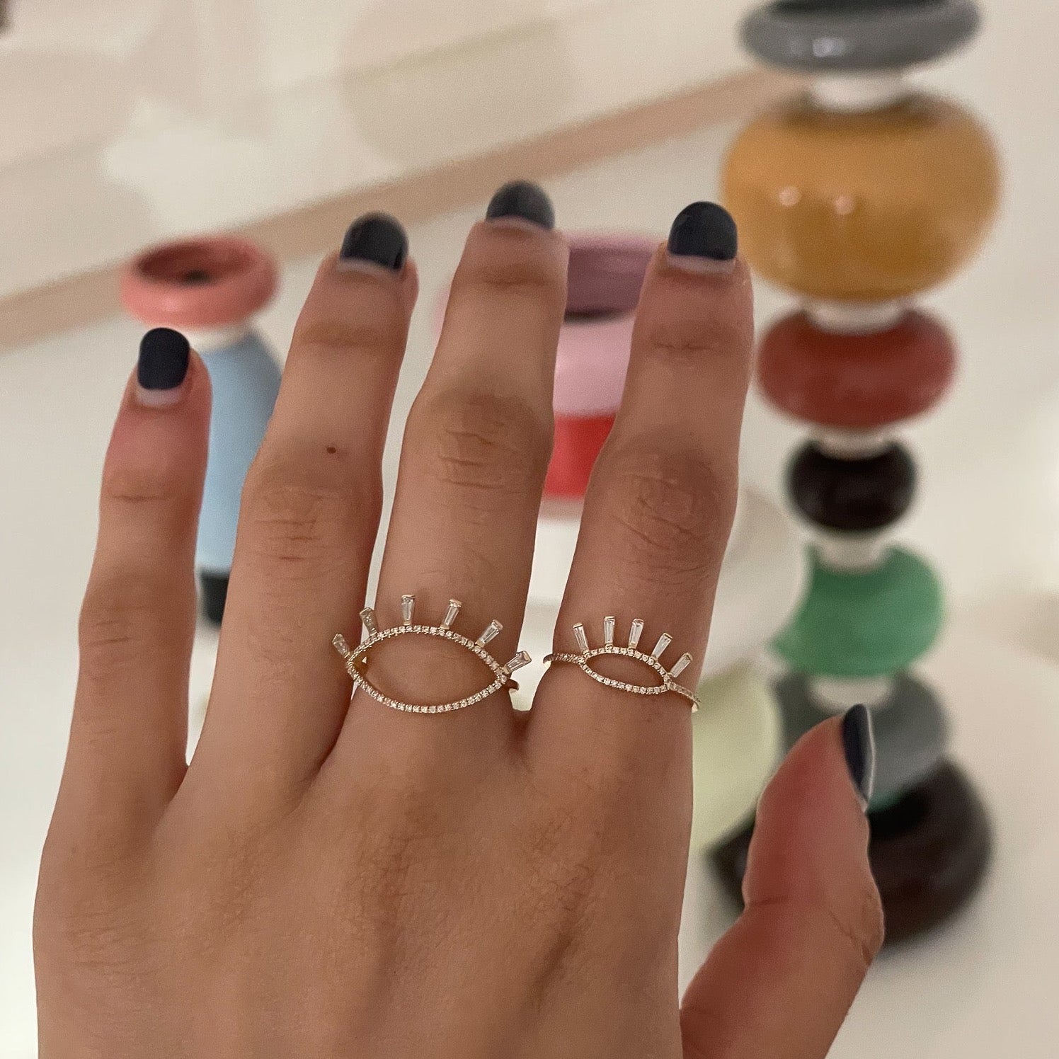 LARGE EYELASH RING