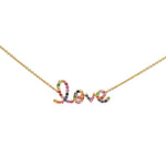 Load image into Gallery viewer, RAINBOW SAPPHIRE LOVE NECKLACE
