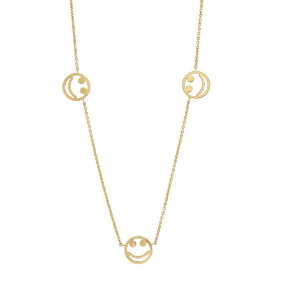 THREE SMILE CHARM NECKLACE