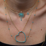 Load image into Gallery viewer, TURQUOISE HEART PENDANT - 40MM
