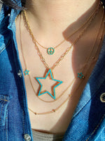 Load image into Gallery viewer, TURQUOISE 4X STAR NECKLACE
