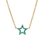 Load image into Gallery viewer, TURQUOISE STAR CHARM NECKLACE
