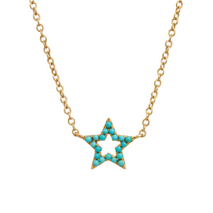 TURQUOISE STAR CHARM NECKLACE