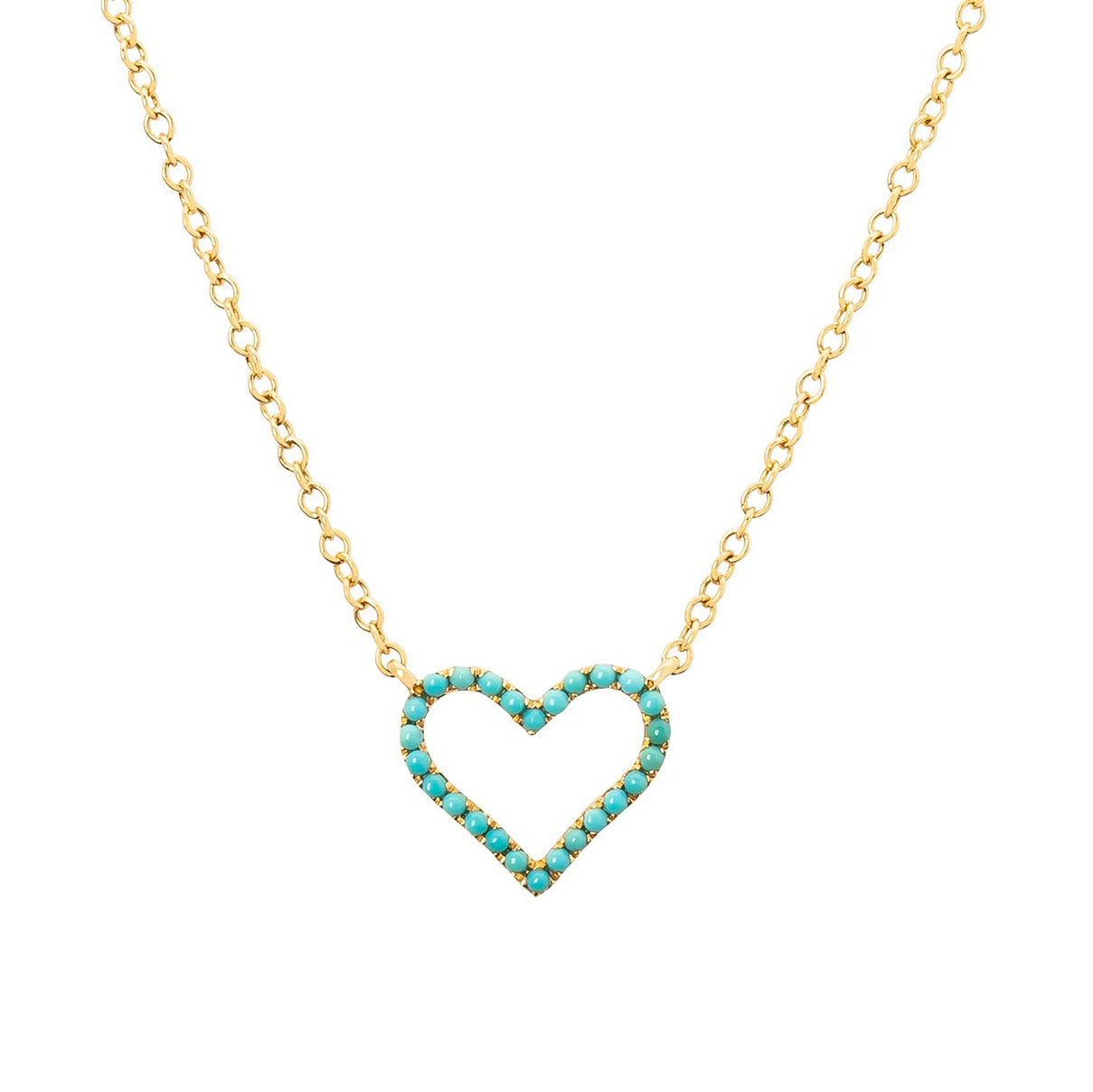 TURQUOISE HEART CHARM NECKLACE