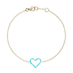 Load image into Gallery viewer, TURQUOISE HEART CHARM BRACELET
