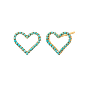 TURQUOISE HEART STUDS