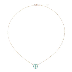 TURQUOISE PEACE CHARM NECKLACE