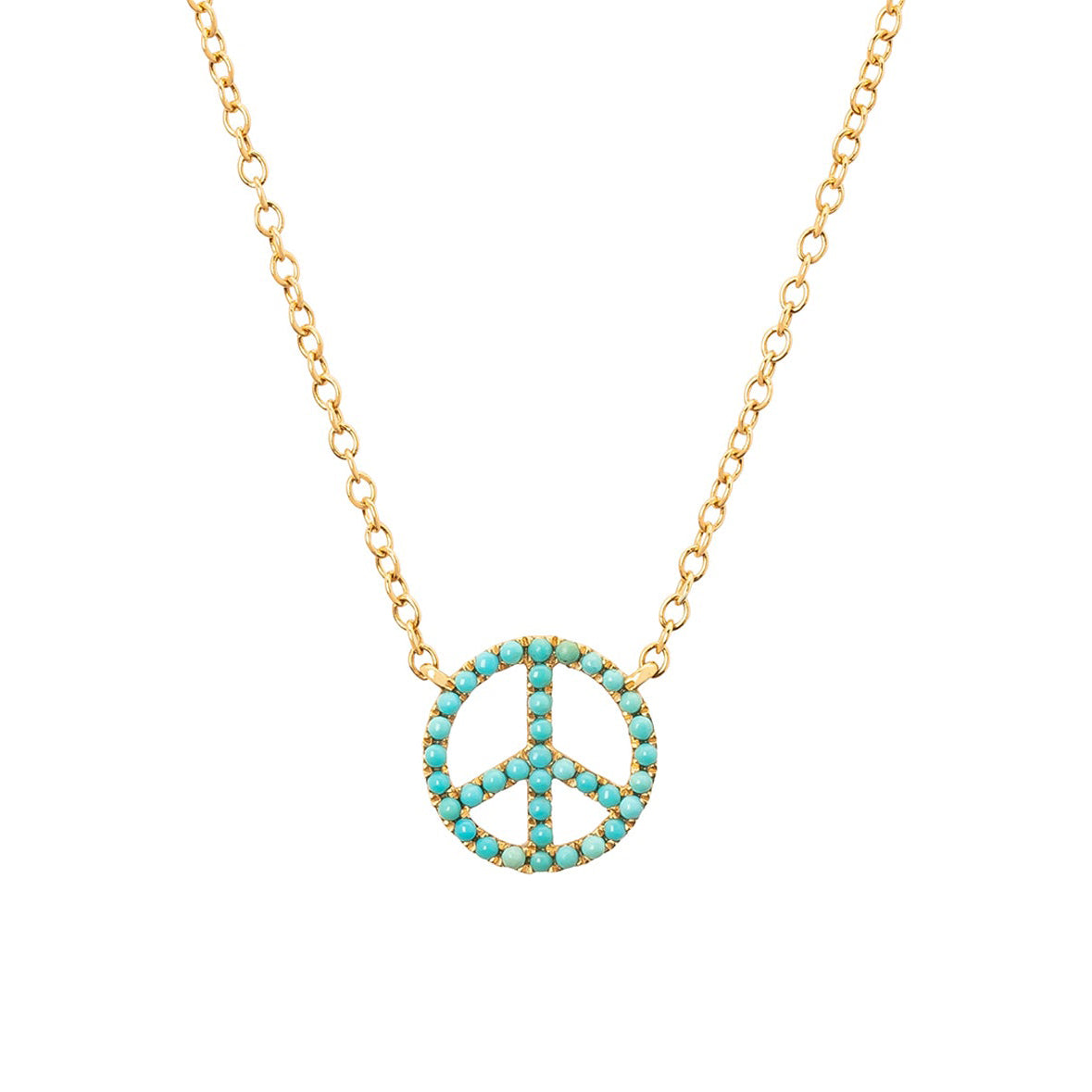 TURQUOISE PEACE CHARM NECKLACE