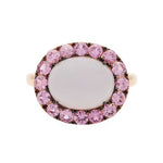 Load image into Gallery viewer, CHALCEDONY AND PINK SAPPHIRE GEM RING
